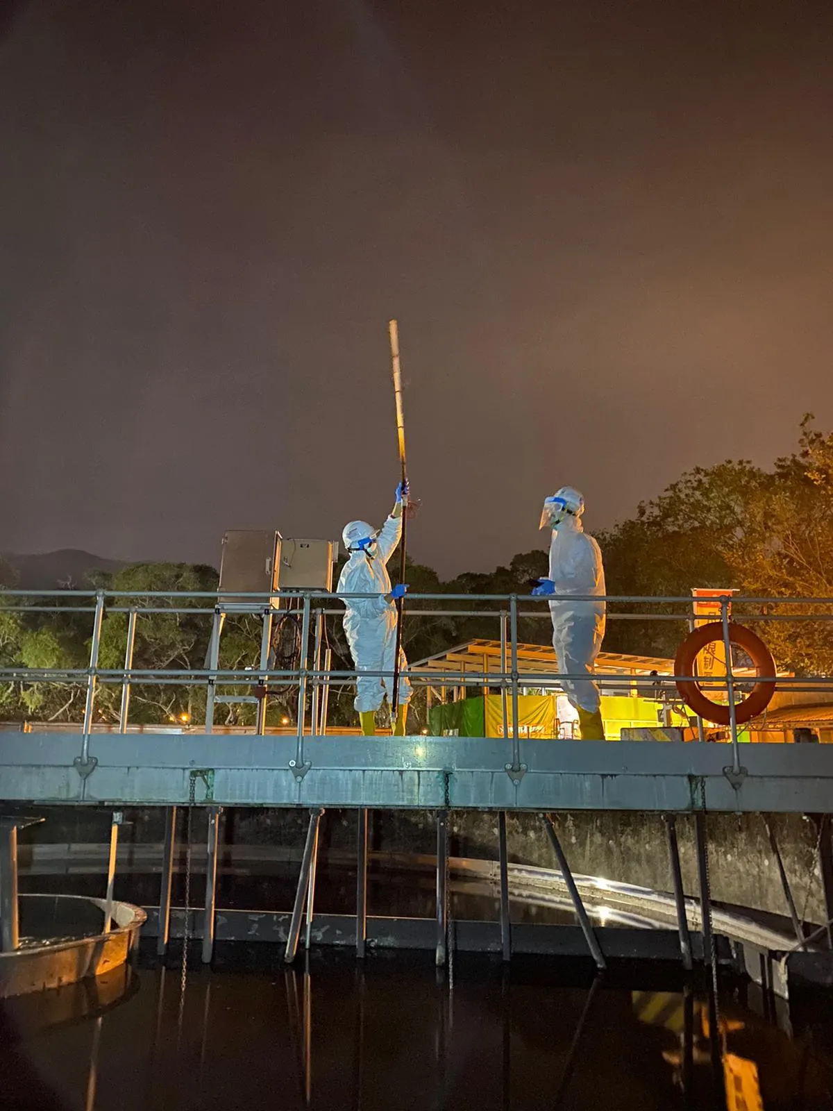 Water sampling at a treatment facility